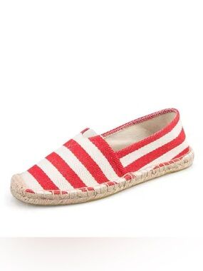 Striped Espadrille Slip-On Shoes for Women